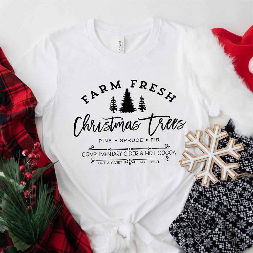Farm Fresh Christmas Trees Shirt Pine Spruce Fir Christmas Gift Ideas Holiday